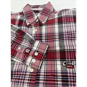 Cruel Girl Red Plaid‎ Western Cowgirl Rodeo Shirt Size Small